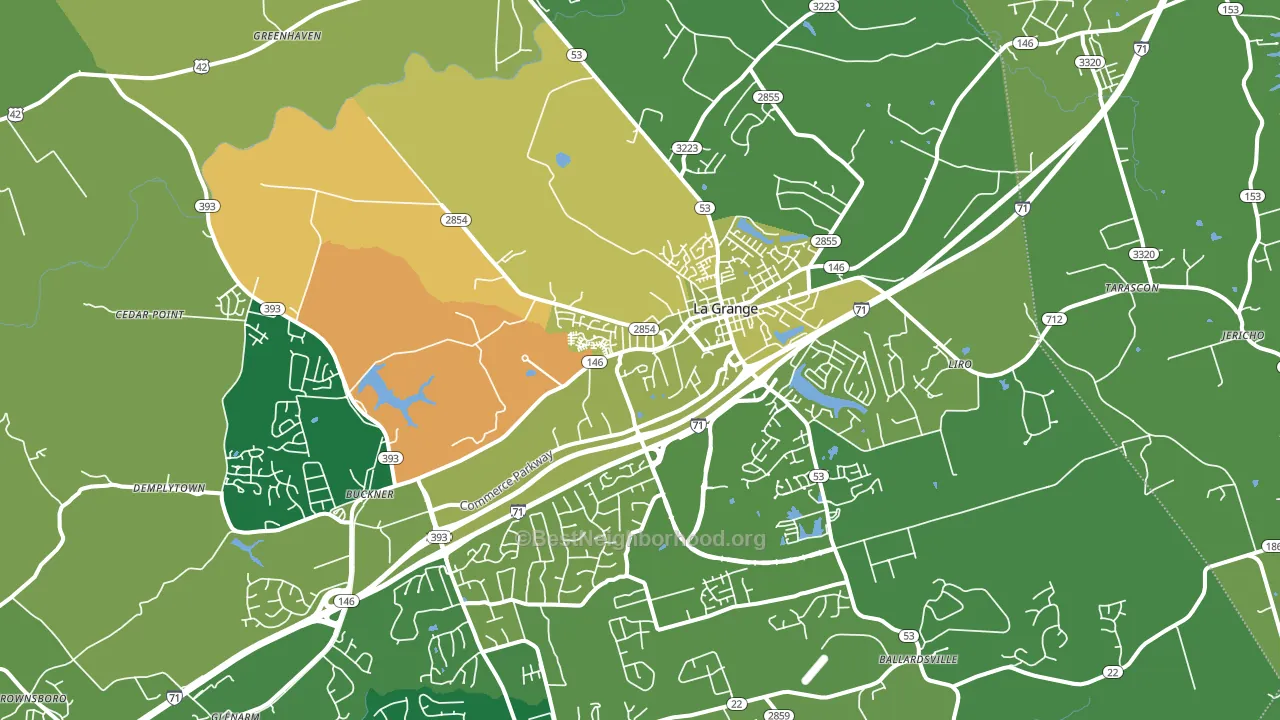 La Grange, KY block-group voter-turnout map