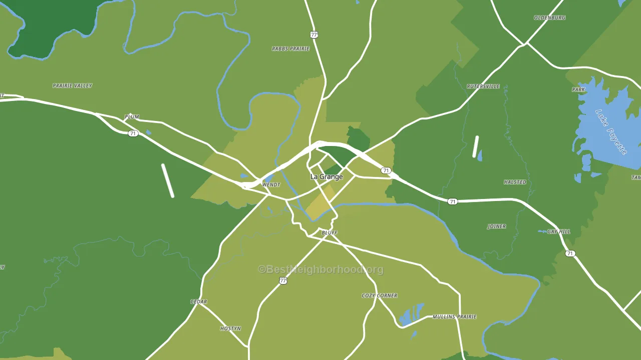 La Grange, TX block-group voter-turnout map