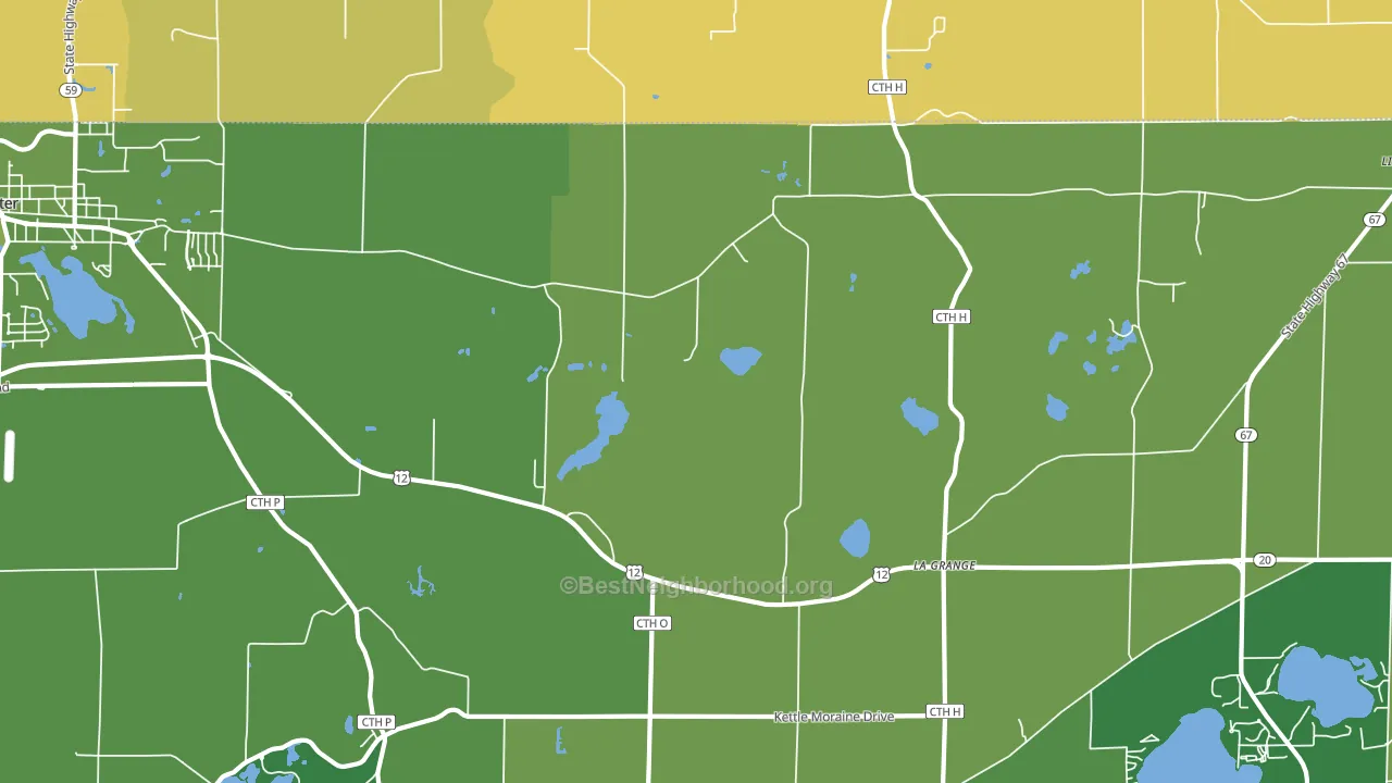 La Grange, WI block-group voter-turnout map