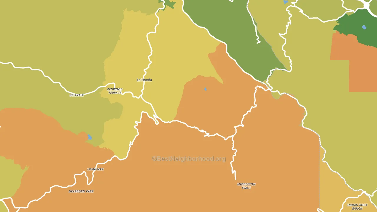La Honda, CA block-group voter-turnout map