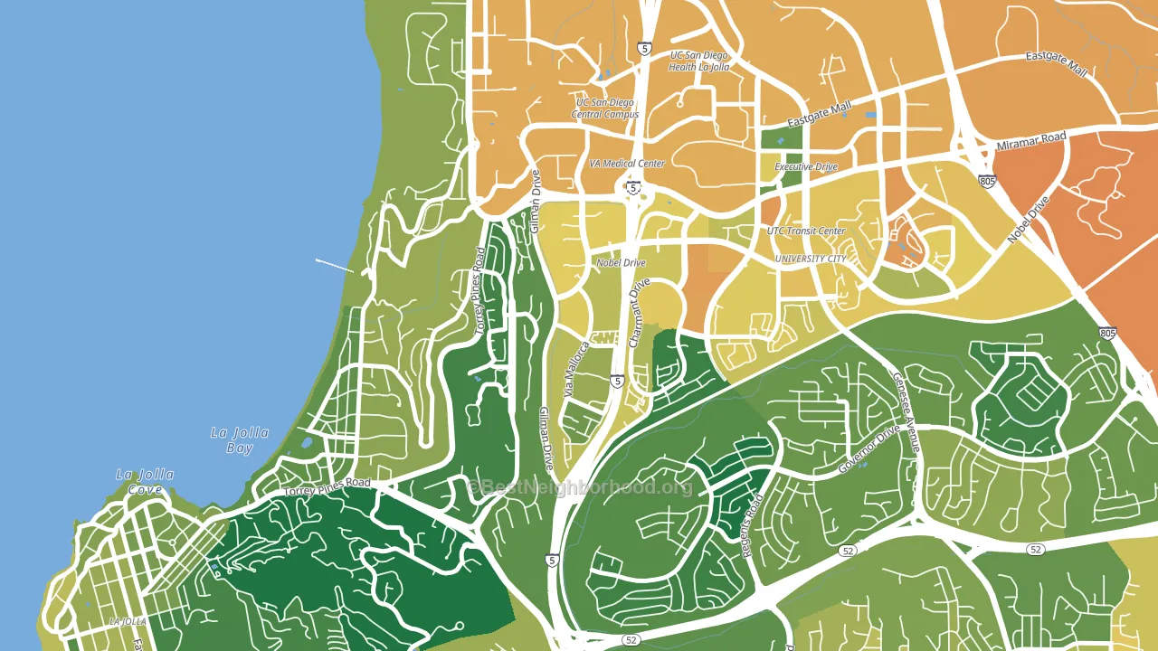 La Jolla Village, La Jolla, CA block-group voter-turnout map