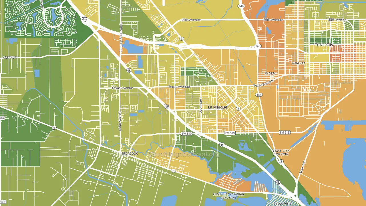 La Marque, TX block-group voter-turnout map
