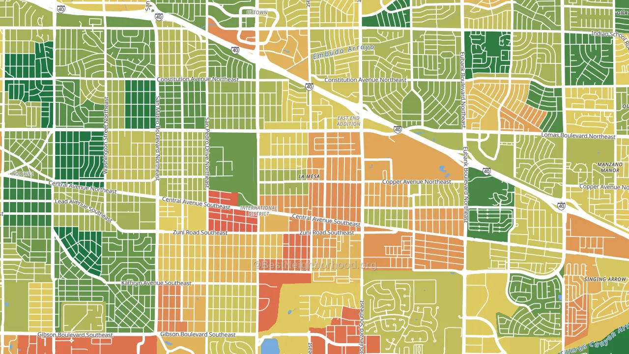 La Mesa, Albuquerque, NM block-group voter-turnout map