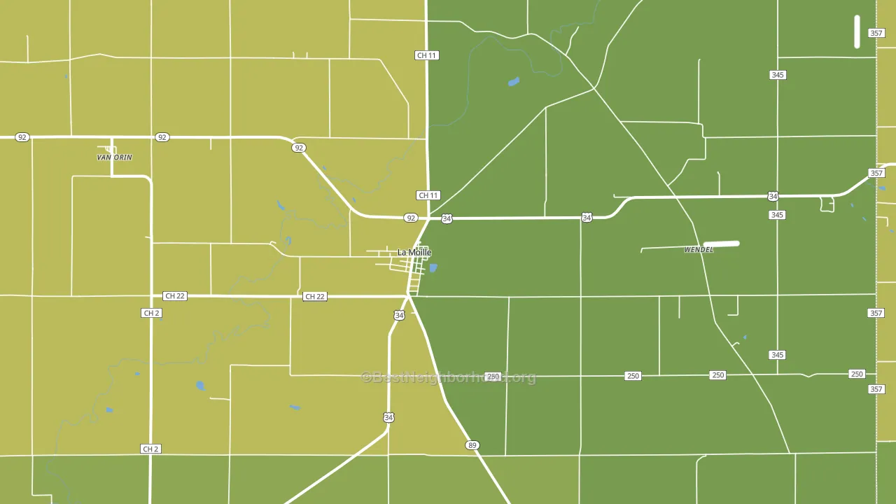 La Moille, IL block-group voter-turnout map