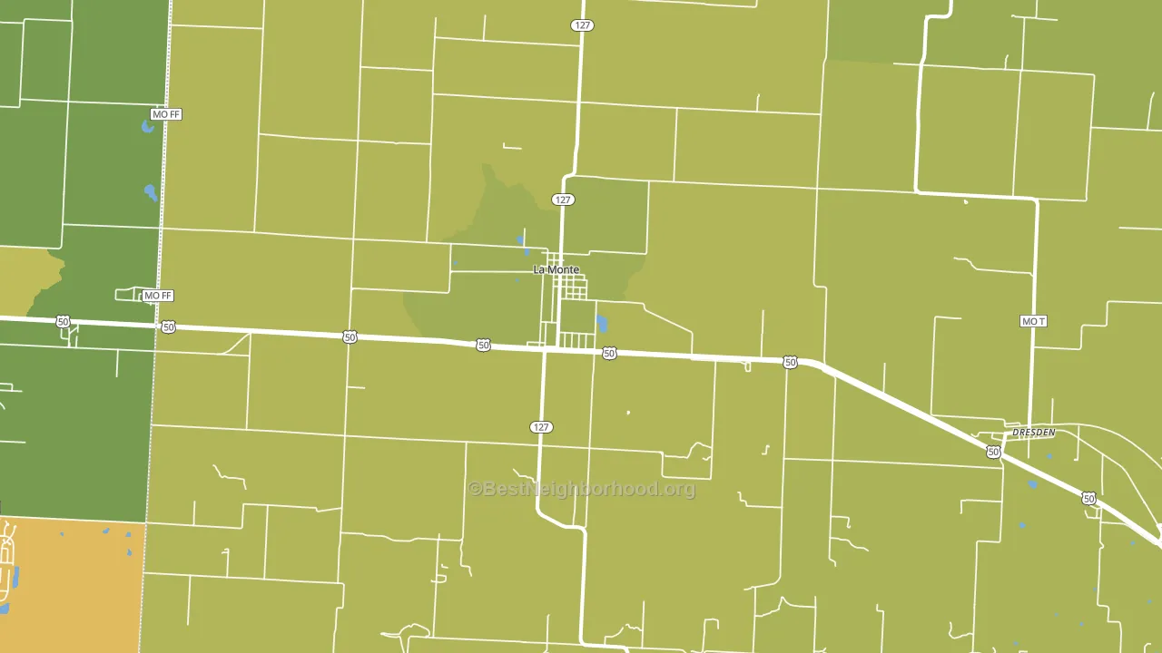 La Monte, MO block-group voter-turnout map