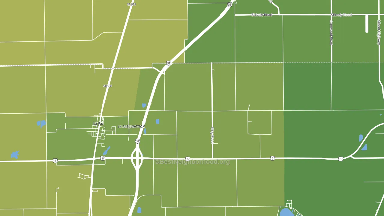 La Paz Junction, IN block-group voter-turnout map