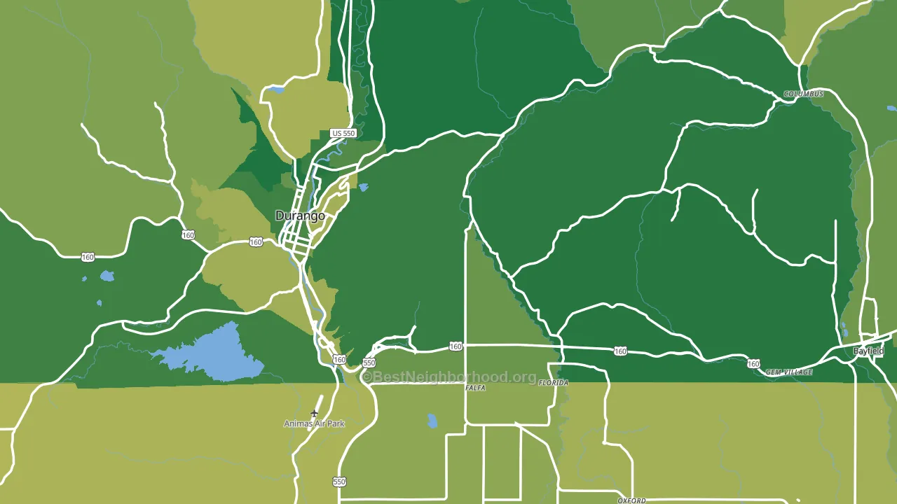 La Plata County, CO block-group voter-turnout map