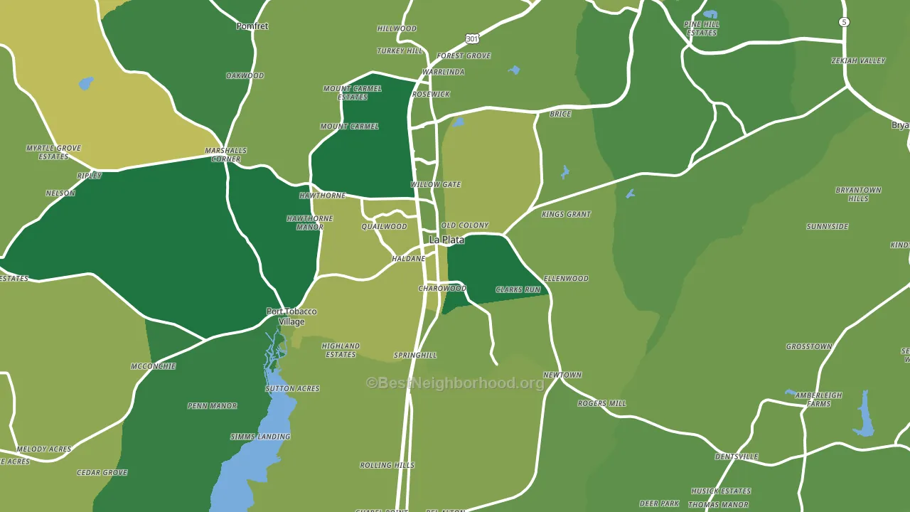La Plata, MD block-group voter-turnout map