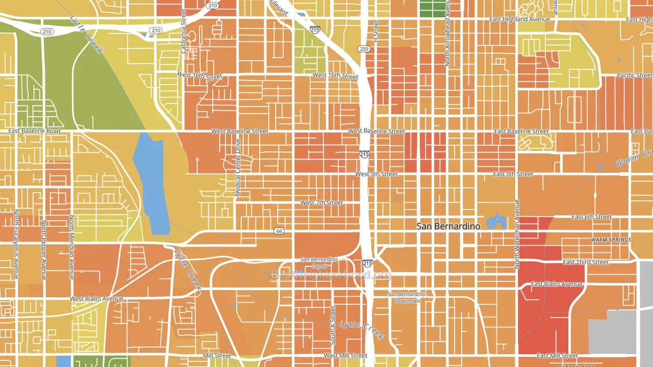 La Plaza, San Bernardino, CA block-group voter-turnout map