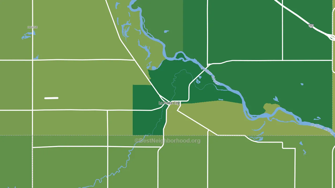 La Porte City, IA block-group voter-turnout map