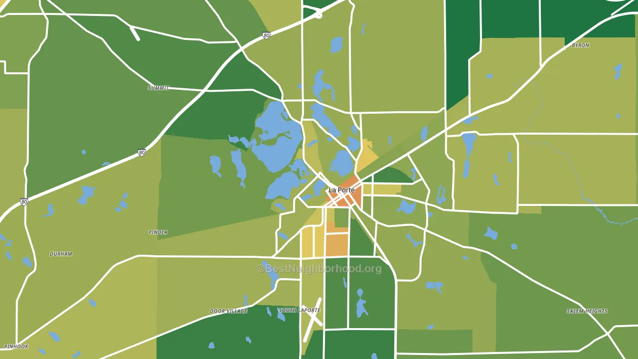 La Porte, IN block-group voter-turnout map