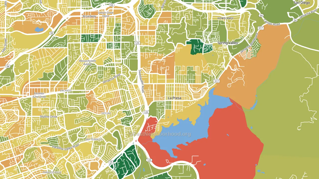 La Presa, CA block-group voter-turnout map