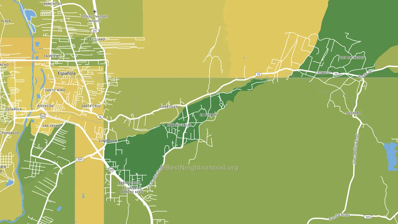 La Puebla, NM block-group voter-turnout map