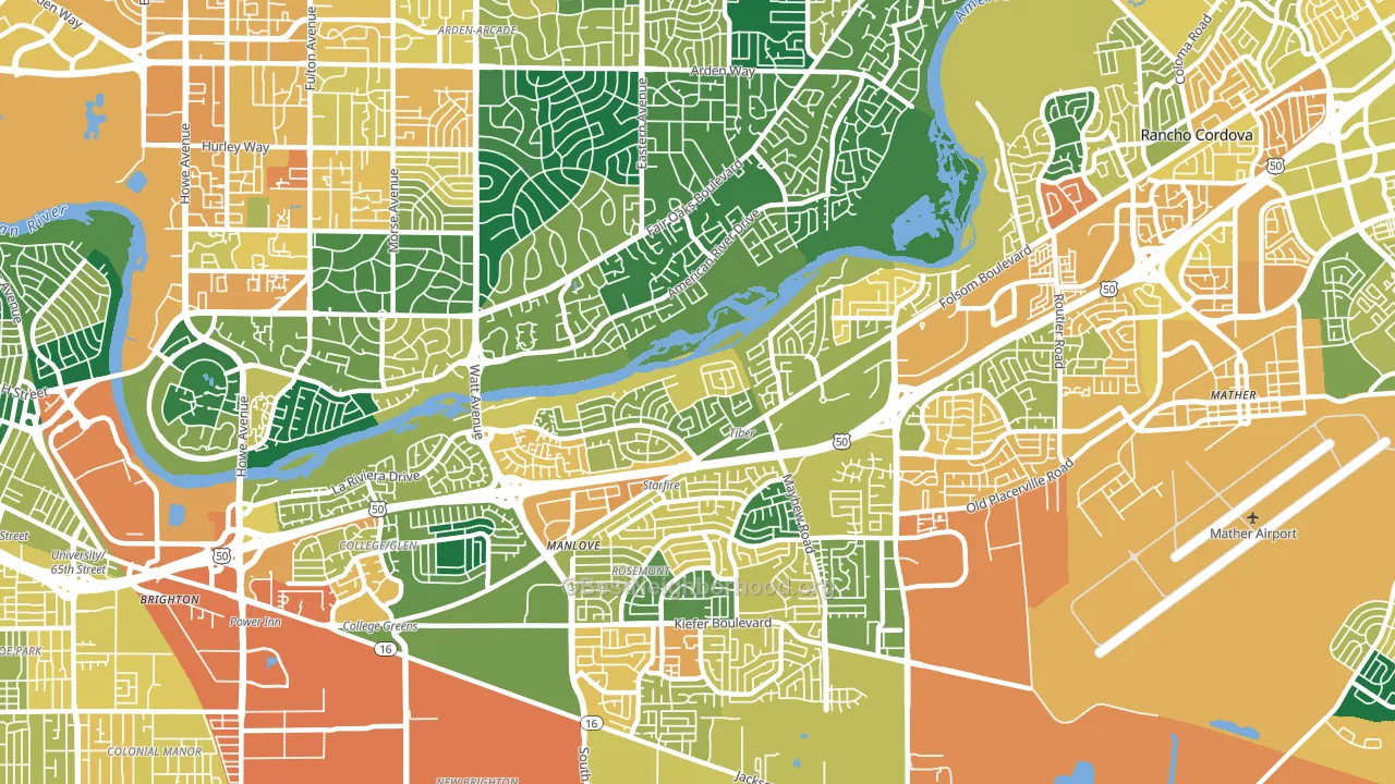 La Riviera, CA block-group voter-turnout map