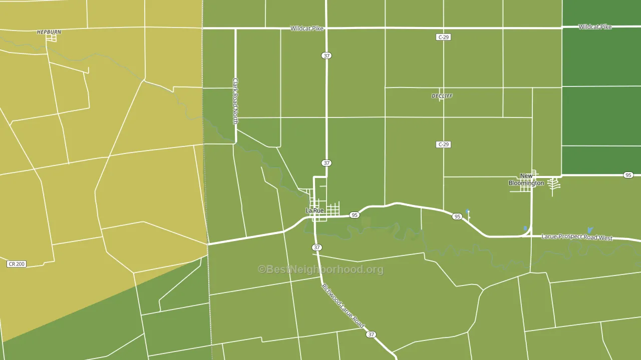 La Rue, OH block-group voter-turnout map