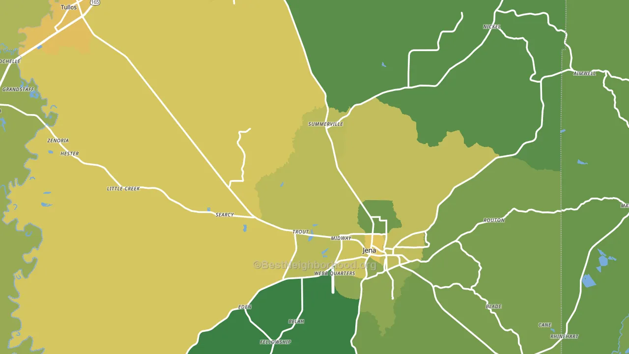 LaSalle Parish, LA block-group voter-turnout map