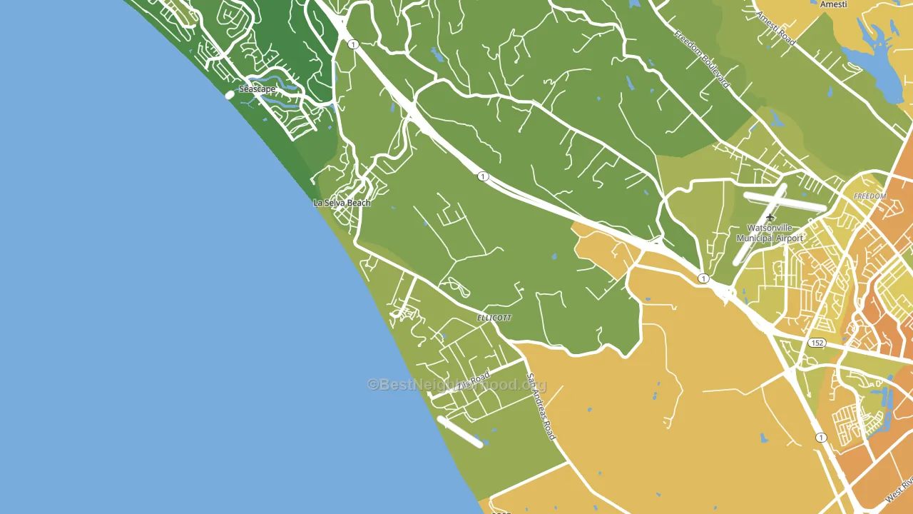 La Selva Beach, CA block-group voter-turnout map