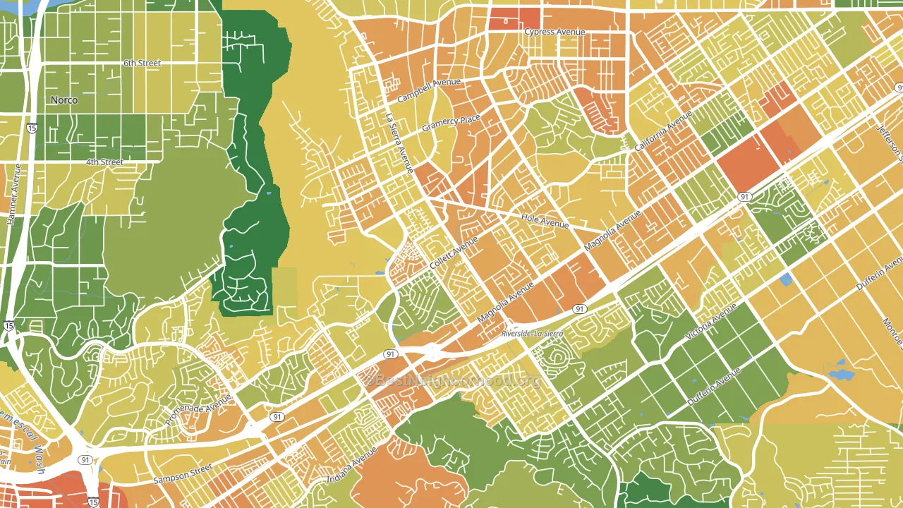 La Sierra, Riverside, CA block-group voter-turnout map
