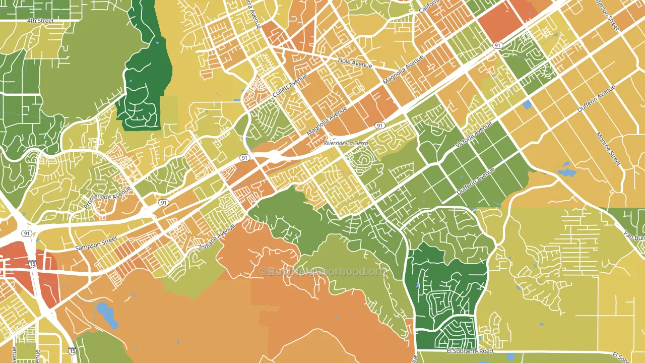 La Sierra South, Riverside, CA block-group voter-turnout map