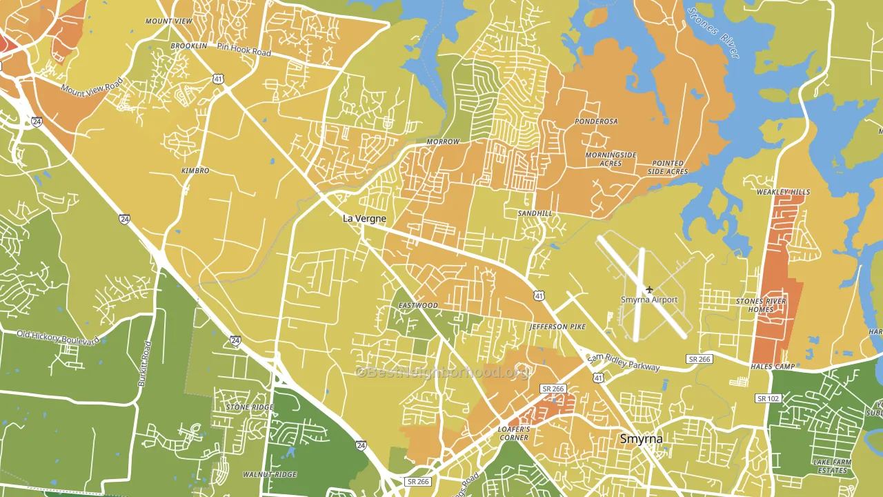 La Vergne, TN block-group voter-turnout map