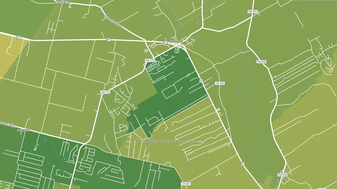 La Vernia, TX block-group voter-turnout map