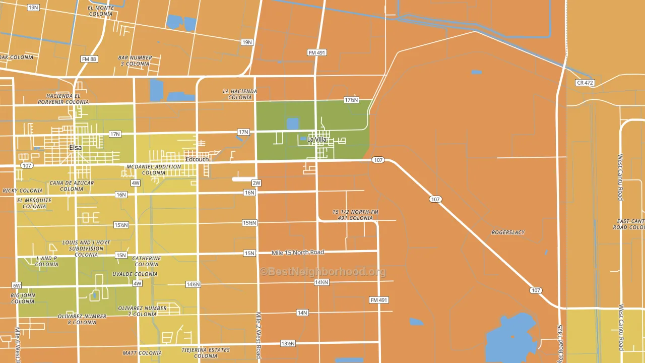 La Villa, TX block-group voter-turnout map