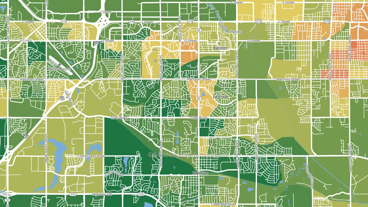 La Vista, NE block-group voter-turnout map