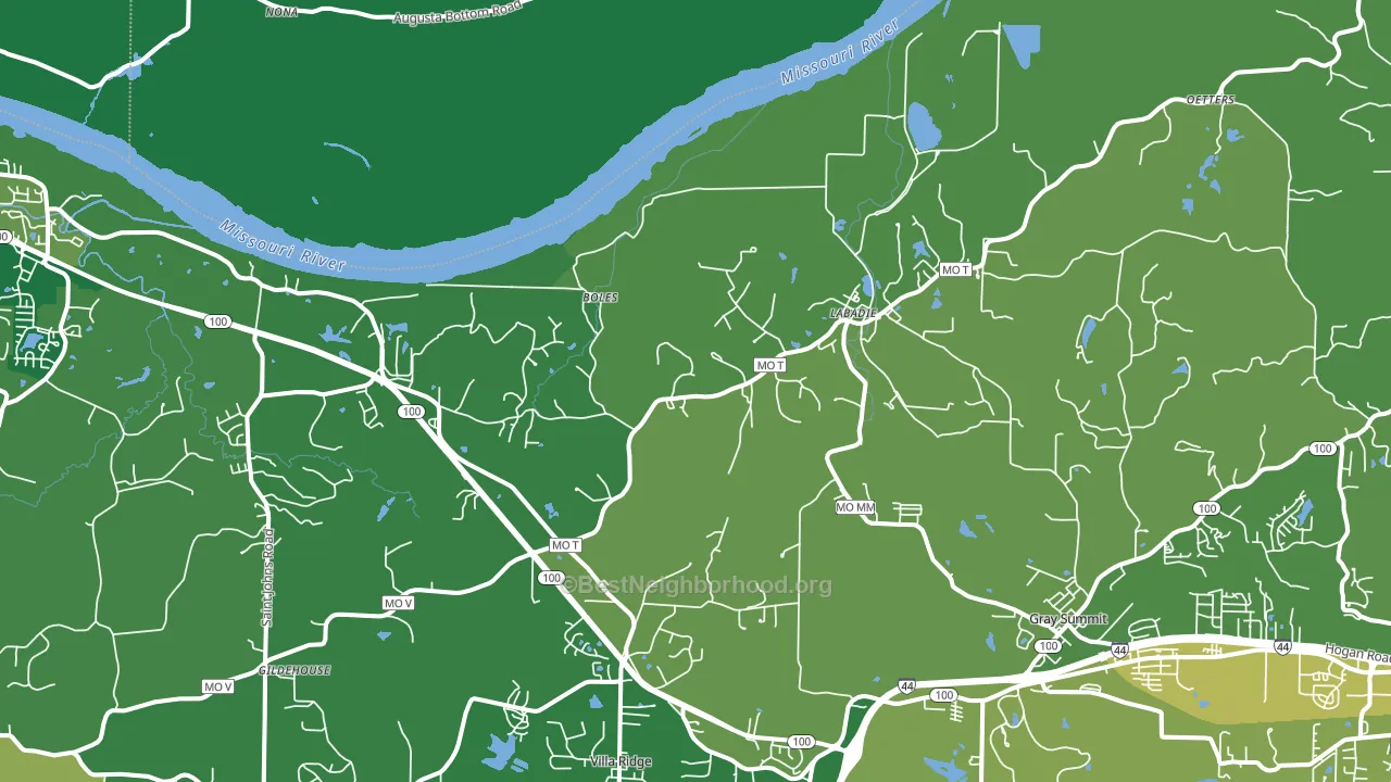 Labadie, MO block-group voter-turnout map