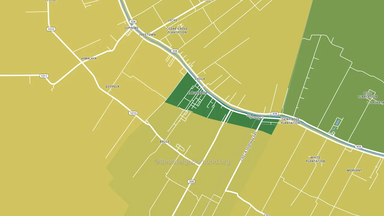 Labadieville, LA block-group voter-turnout map