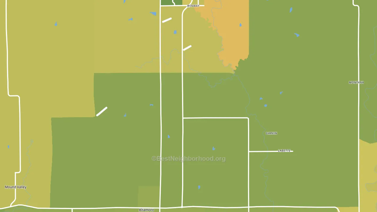 Labette County, KS block-group voter-turnout map