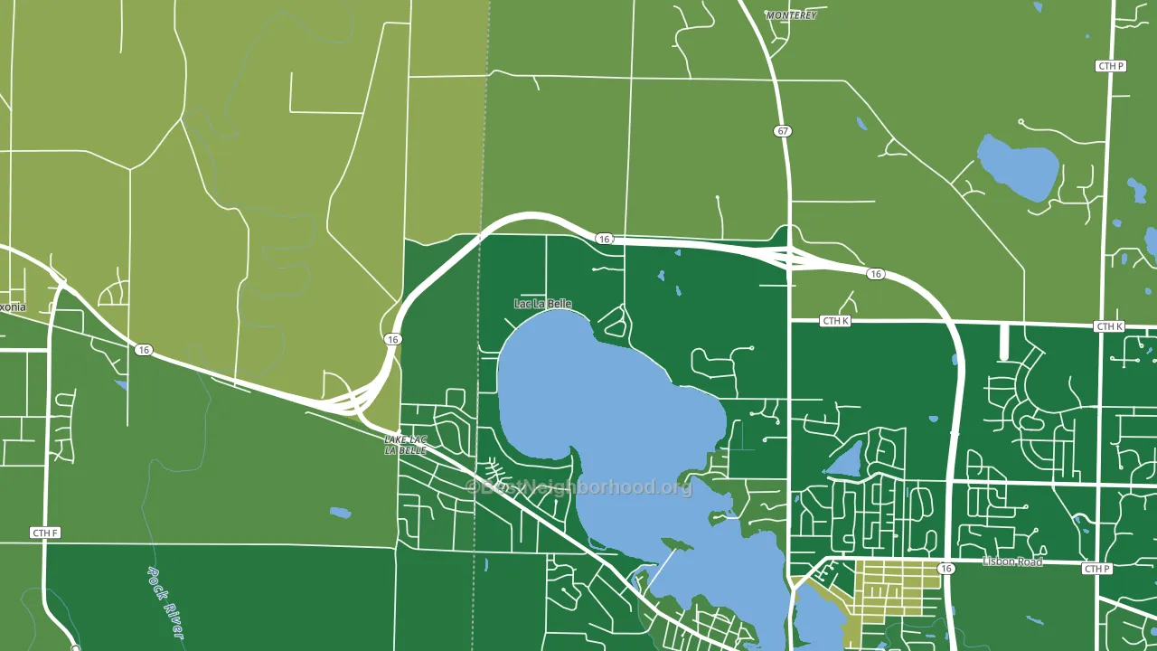 Lac La Belle, WI block-group voter-turnout map