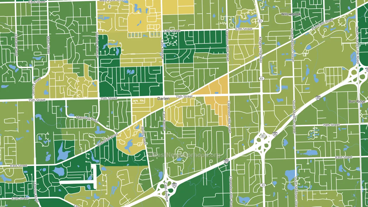 Lace, Darien, IL block-group voter-turnout map