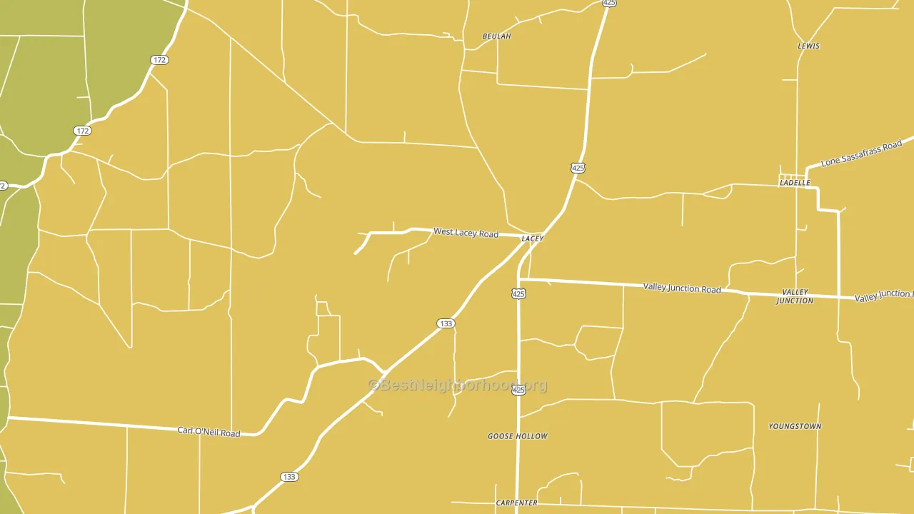 Lacey, AR block-group voter-turnout map