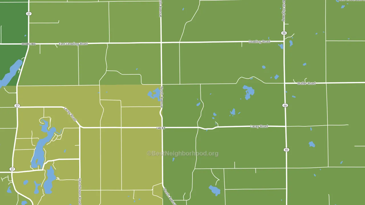Lacey, MI block-group voter-turnout map