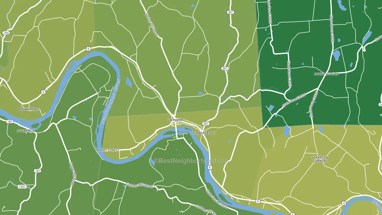 Laceyville, PA block-group voter-turnout map