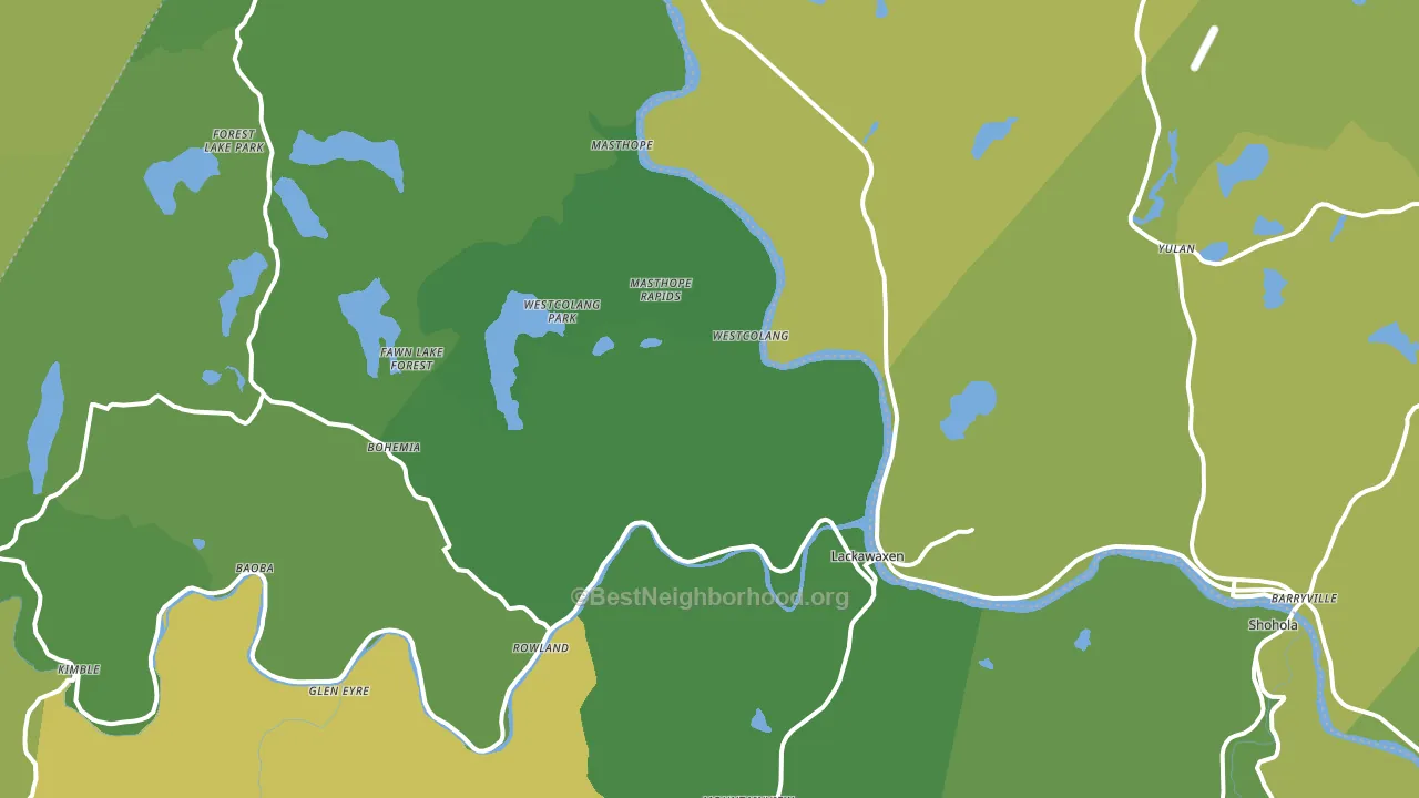 Lackawaxen, PA block-group voter-turnout map