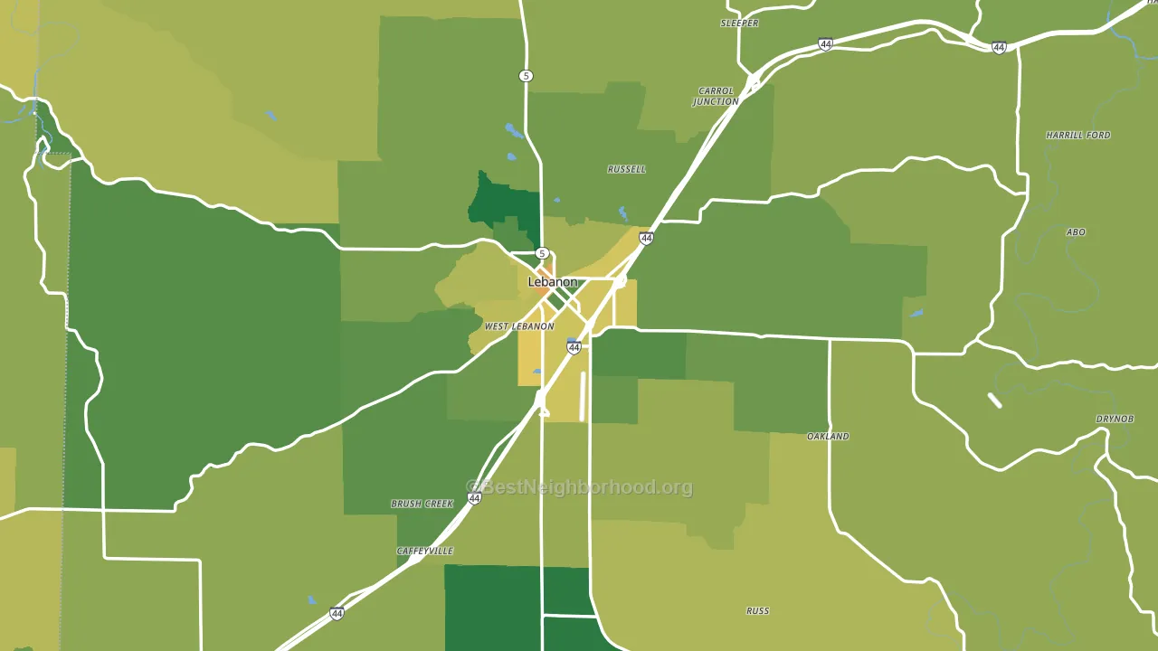 Laclede County, MO block-group voter-turnout map