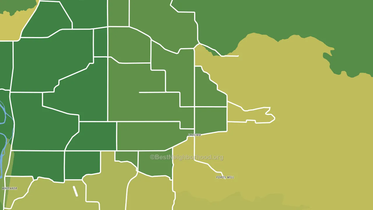 Lacomb, OR block-group voter-turnout map