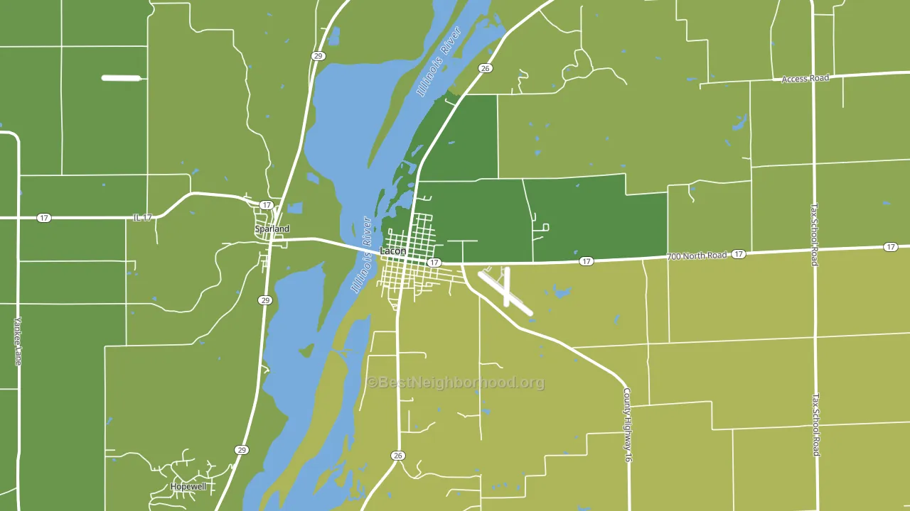 Lacon, IL block-group voter-turnout map