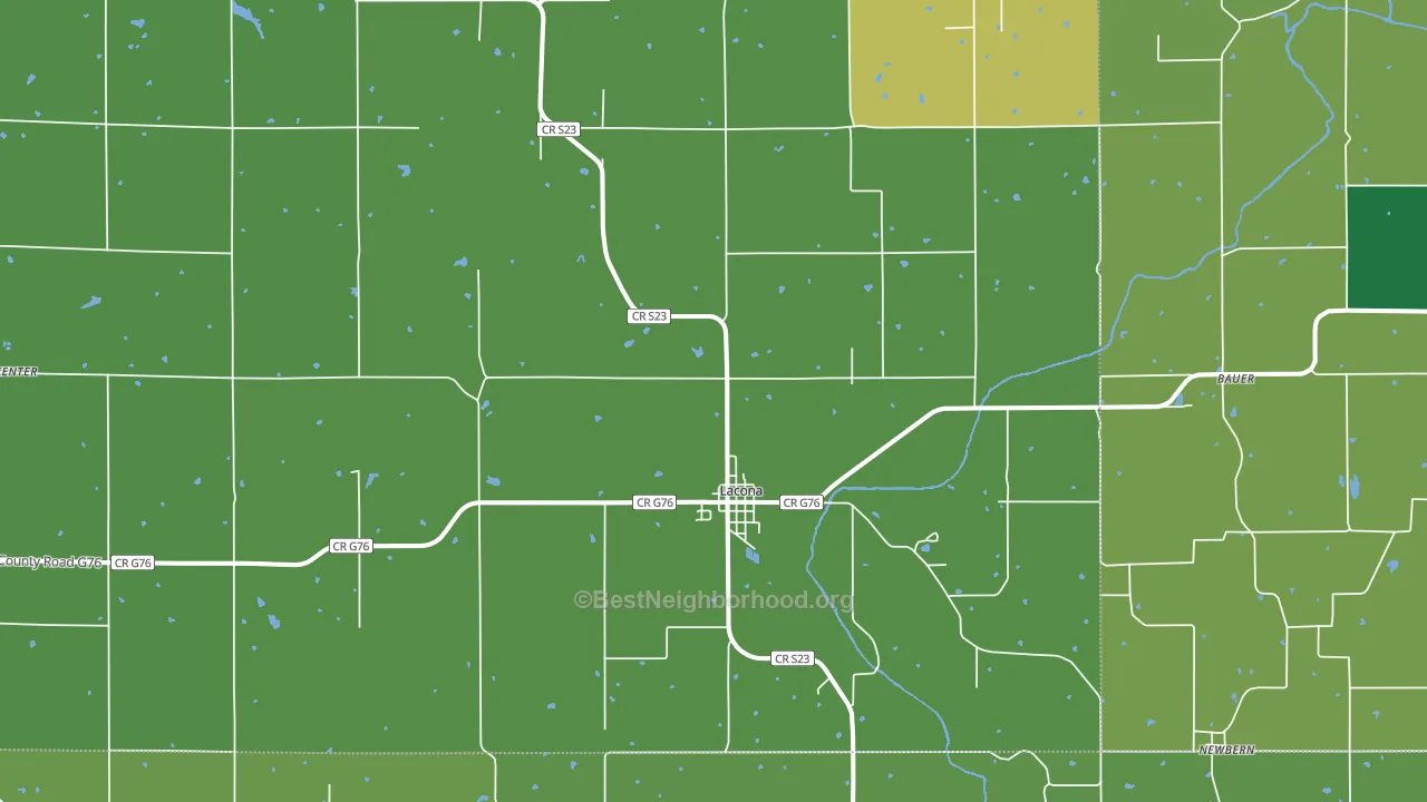 Lacona, IA block-group voter-turnout map