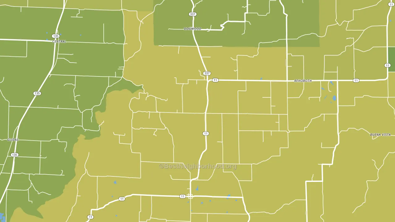 Laconia, IN block-group voter-turnout map