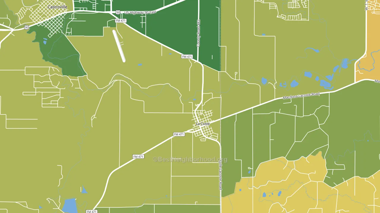 Lacoste, TX block-group voter-turnout map