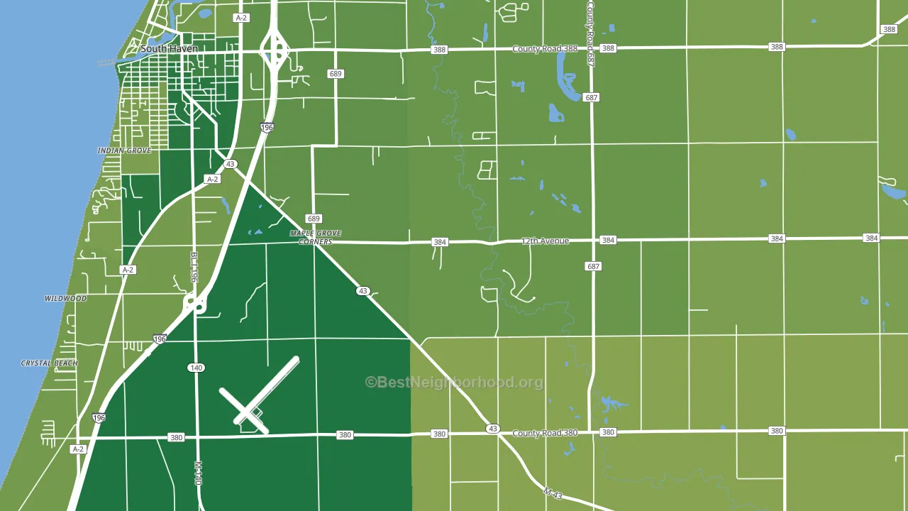 Lacota, MI block-group voter-turnout map