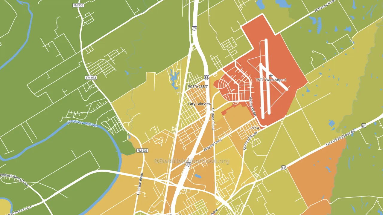 Lacy-Lakeview, TX block-group voter-turnout map