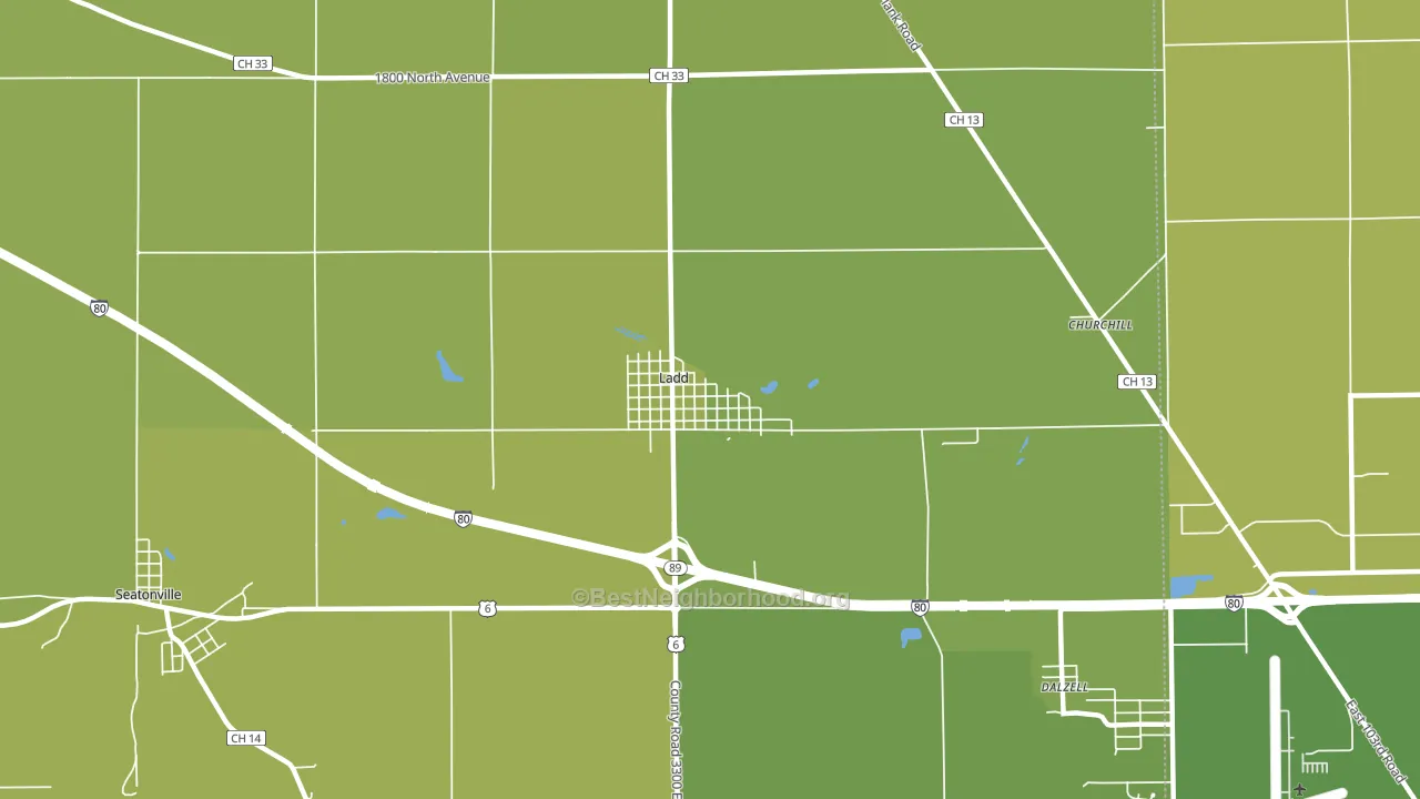 Ladd, IL block-group voter-turnout map