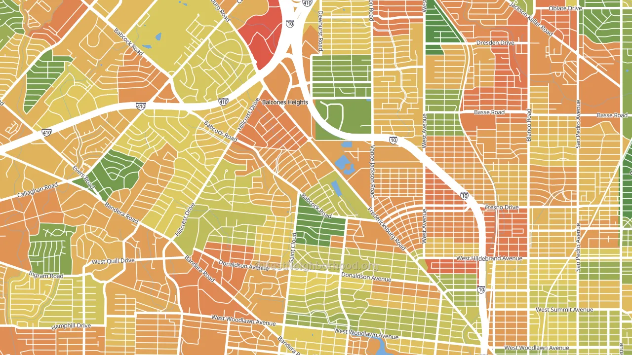 Laddie Place and North Wilson, San Antonio, TX block-group voter-turnout map