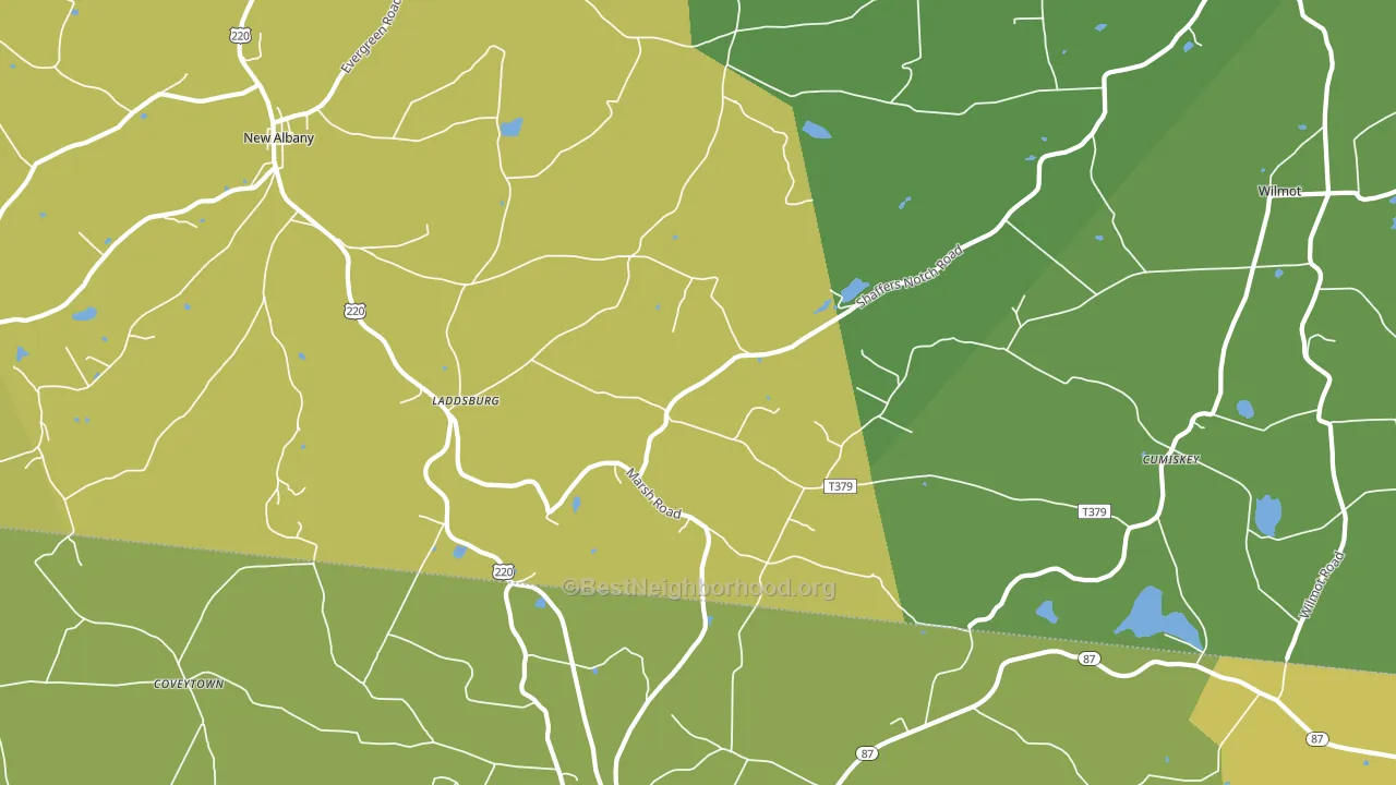 Laddsburg, PA block-group voter-turnout map