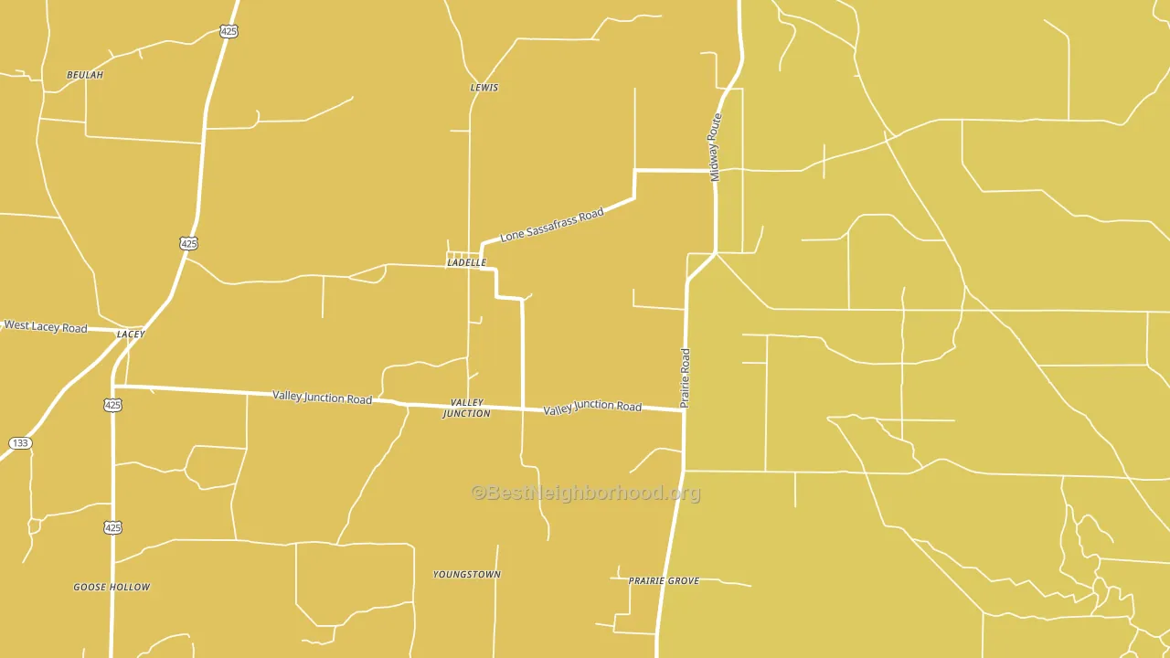 Ladelle, AR block-group voter-turnout map