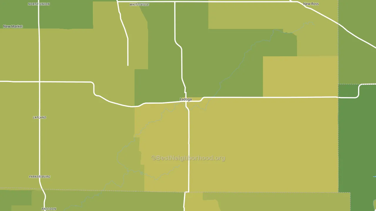 Ladoga, IN block-group voter-turnout map