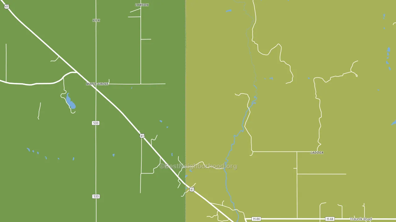 Ladoga, MI block-group voter-turnout map